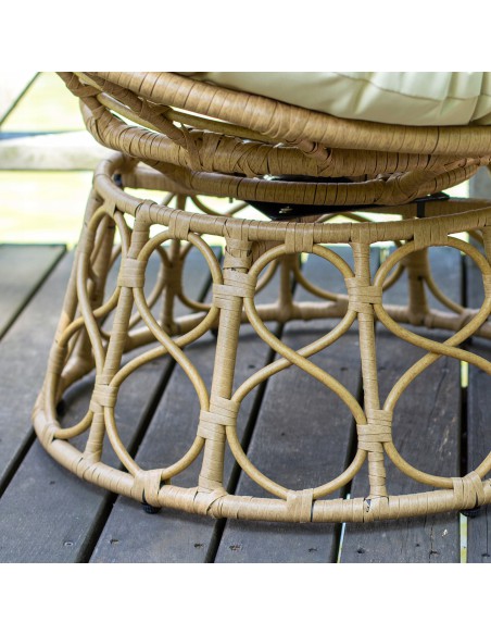 Obracany fotel ogrodowy z technorattanu beżowy Orion Meven 94 x 82 x 53/93 cm 5902490745445 4