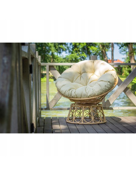 Obracany fotel ogrodowy z technorattanu beżowy Orion Meven 94 x 82 x 53/93 cm 5902490745445 6