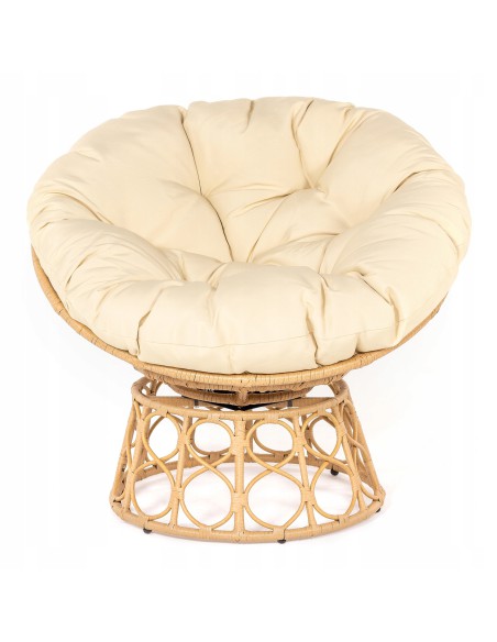 Obracany fotel ogrodowy z technorattanu beżowy Orion Meven 94 x 82 x 53/93 cm 5902490745445 8