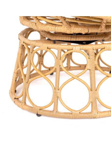 Obracany fotel ogrodowy z technorattanu beżowy Orion Meven 94 x 82 x 53/93 cm 5902490745445 9