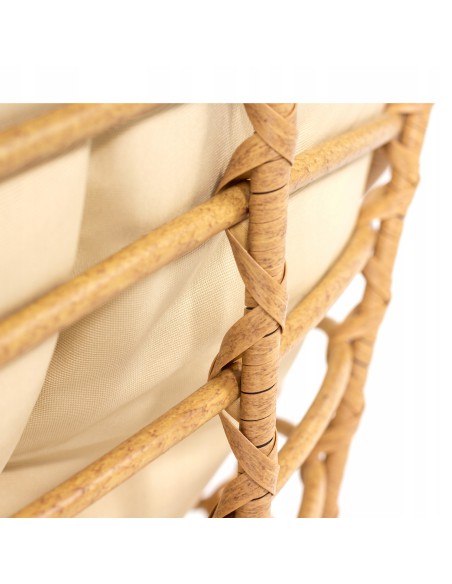 Obracany fotel ogrodowy z technorattanu beżowy Orion Meven 94 x 82 x 53/93 cm 5902490745445 10