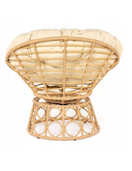 Obracany fotel ogrodowy z technorattanu beżowy Orion Meven 94 x 82 x 53/93 cm 5902490745445 11