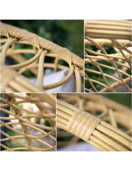 Podwójny wygodny fotel kokon podwieszany CELESTE DUO MEVEN, technorattan 5902490746114 9