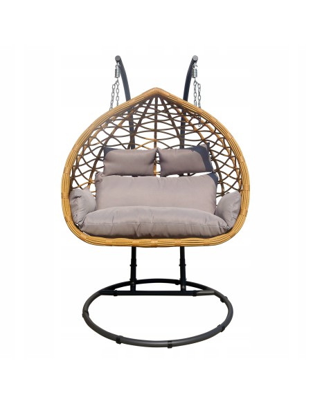 Podwójny wygodny fotel kokon podwieszany CELESTE DUO MEVEN, technorattan 5902490746114 10