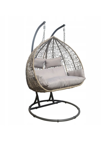 Podwójny elegancki fotel kokon ogrodowy huśtwaka CELIA DUO MEVEN XXL 5902490746121