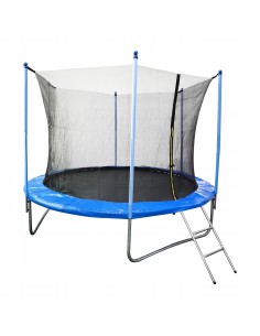 Okrągła bezpieczna trampolina dla dzieci z siatką i drabinką Meven, 244 cm 5900607539949