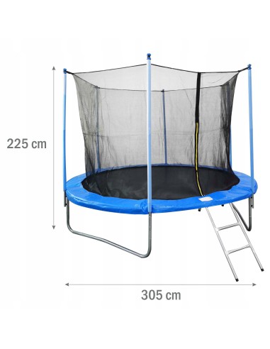 Okrągła wytrzymała trampolina z siatką zabezpieczającą i drabinką Meven, 305 cm 5900607539956 4