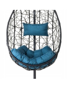 Niebieska poduszka na fotel podwieszany kokon, zagłówek + siedzisko Deep Blue Meven 5900607535804