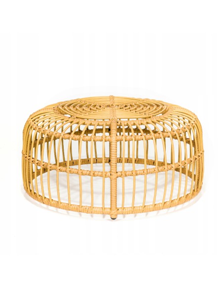 Niski ażurowy stolik ogrodowy z technorattanu Lao Meven, śr. 75 cm 5902490743977 2