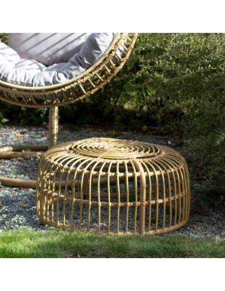 Niski ażurowy stolik ogrodowy z technorattanu Lao Meven, śr. 75 cm 5902490743977 3