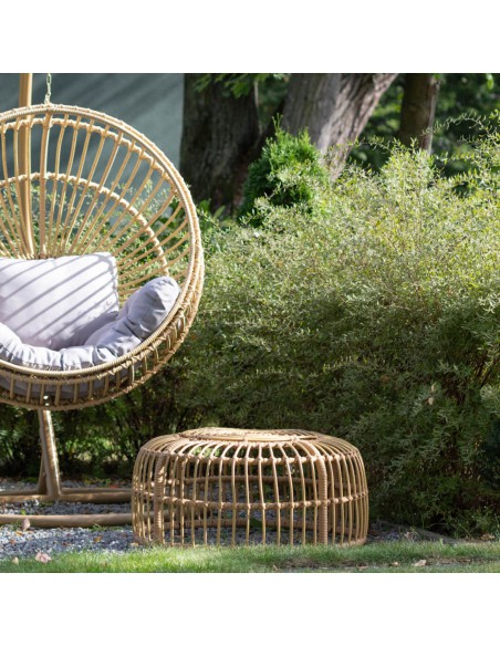 Niski ażurowy stolik ogrodowy z technorattanu Lao Meven, śr. 75 cm 5902490743977 4