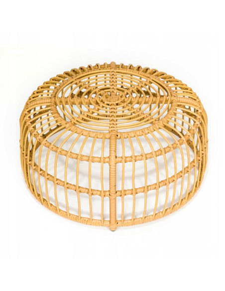 Niski ażurowy stolik ogrodowy z technorattanu Lao Meven, śr. 75 cm 5902490743977 5