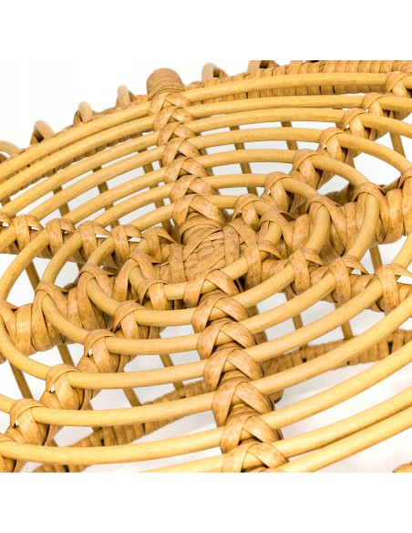 Niski ażurowy stolik ogrodowy z technorattanu Lao Meven, śr. 75 cm 5902490743977 6