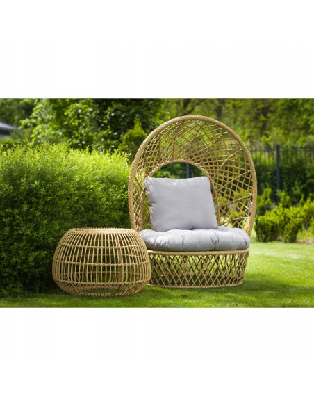 Beżowy fotel do ogrodu, na taras St. Tropez Meven 115 x 82 x 144 cm 5900607534258 8