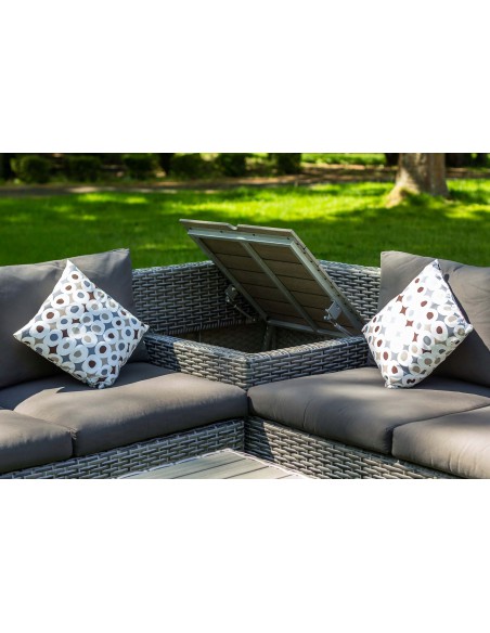 Rattanowe meble do ogrodu ze schowkiem, narożnik + stolik Sibuyan Meven 5705820299478 3