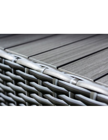 Rattanowe meble do ogrodu ze schowkiem, narożnik + stolik Sibuyan Meven 5705820299478 5