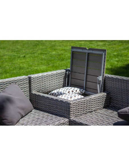 Rattanowe meble do ogrodu ze schowkiem, narożnik + stolik Sibuyan Meven 5705820299478 11