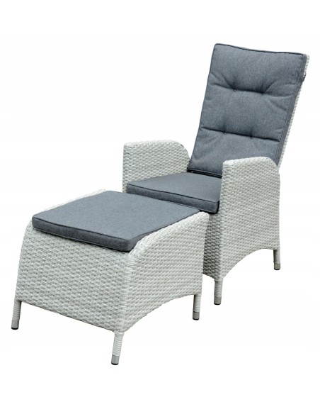 Rattanowy fotel ogrodowy z podnóżkiem Ponte Meven 5902490742789