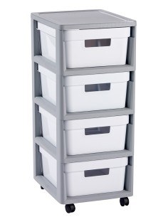 Regał z 4 szufladami na kółkach 4x11l Curver Infinity 3253924355016 2