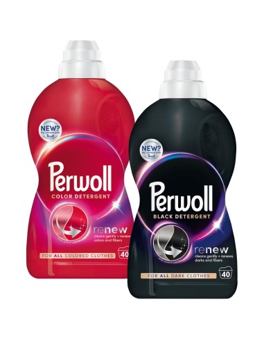 Zestaw Płyn do prania Perwoll do kolorów 2l 40 prań + Perwoll do czarnego 2l 40 prań - Żele i płyny do prania