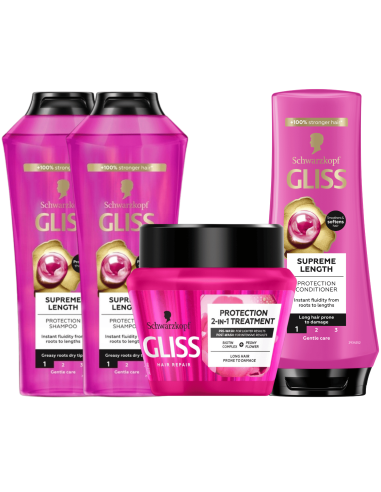 Zestaw do włosów: szampon, odżywka, maska Gliss - Zestawy do włosów