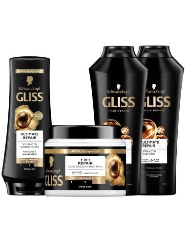 Zestaw do włosów 2x szampon, odżywka i maska Gliss Repair - Zestawy do włosów
