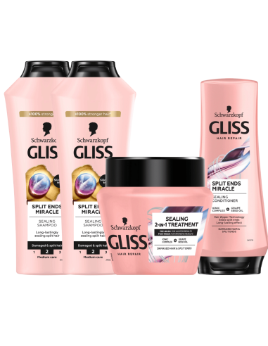 Zestaw regenerujący szampon do włosów, odżywka i maska Gliss - Zestawy do włosów