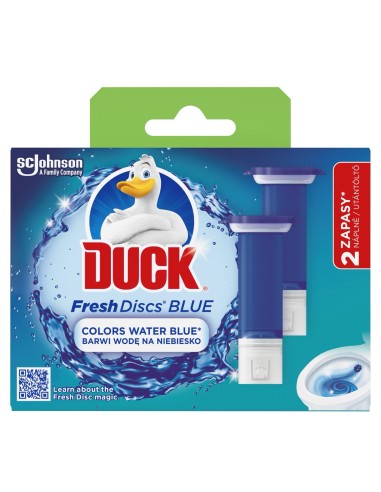 Żelowe krążki do toalety barwiące wodę na niebiesko Duck Fresh Discs 2x zapas - Zawieszki i krążki do WC