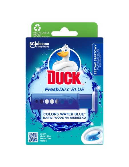 Zestaw startowy żelowe krążki do WC barwiące wodę Duck Aplikator + 6 krążków - Zawieszki i krążki do WC Zestaw startowy żelowe krążki do WC barwiące wodę Duck Aplikator + 6 krążków 5000204331363