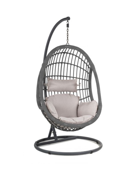 Podwieszany fotel ogrodowy Meven Mia Simple - szara poduszka, 105 × 195 cm 5902490743946