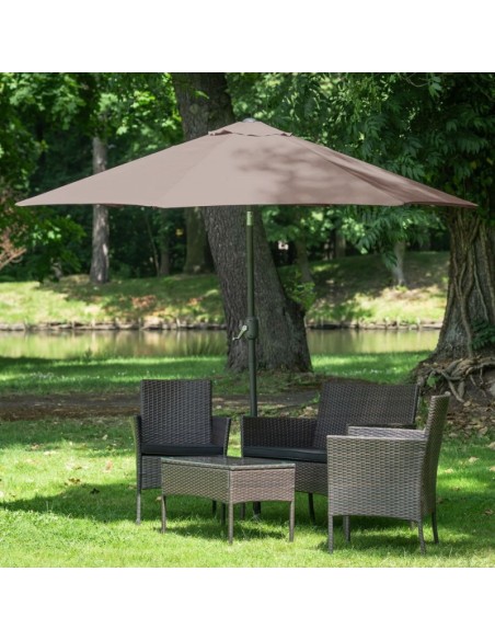 Łamany parasol ogrodowy plażowy Evelo Mokka Meven 210 x 220 cm 5902490786844 3
