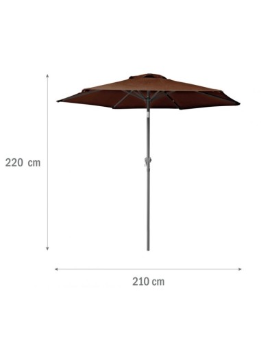 Łamany parasol ogrodowy plażowy Evelo Mokka Meven 210 x 220 cm 5902490786844 4