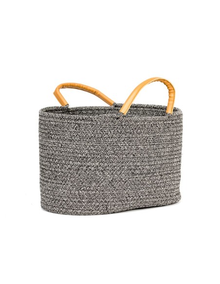 Pojemny pleciony kosz Cotton Oval L MEVEN, 40x27x25 cm 5902490743489