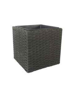 Donica technorattanowa 28x28x28cm szara 5907510487312