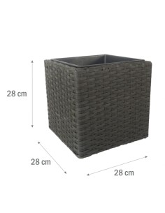 Donica technorattanowa 28x28x28cm szara 5907510487312 2