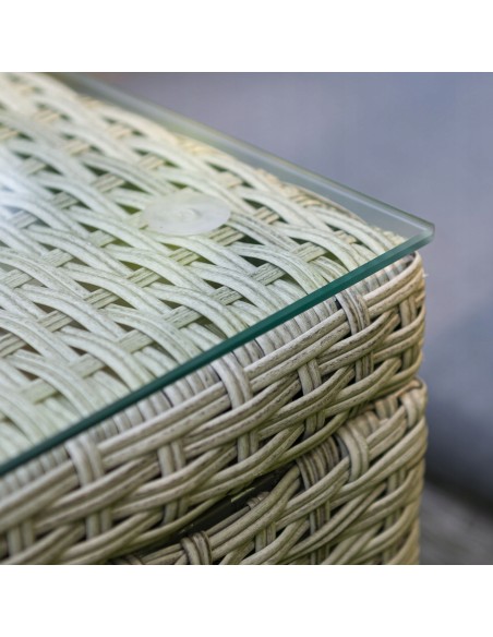 Zestaw szarych mebli ogrodowych z technorattanu Meven - 4 fotele + stół 5902490785717 3