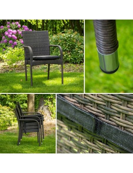 Zestaw mebli ogrodowych PAISO stół +  6 krzeseł + poduszki Meven 5902490742796 6