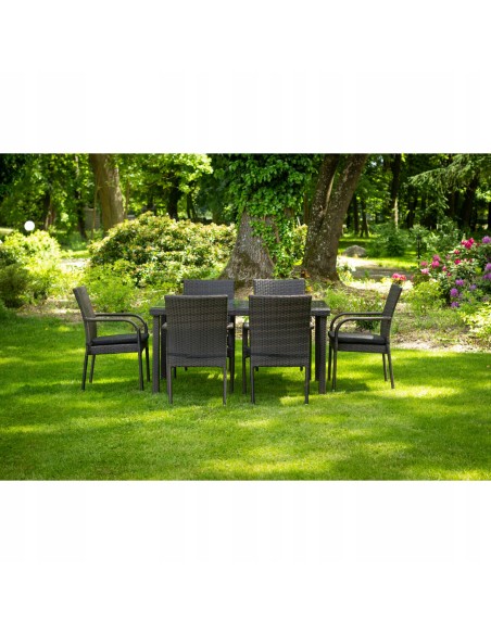 Zestaw mebli ogrodowych PAISO stół +  6 krzeseł + poduszki Meven 5902490742796 7