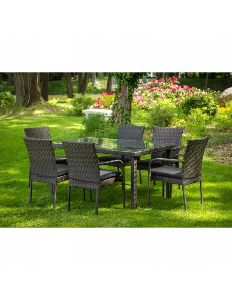 Zestaw mebli ogrodowych PAISO stół +  6 krzeseł + poduszki Meven 5902490742796 8