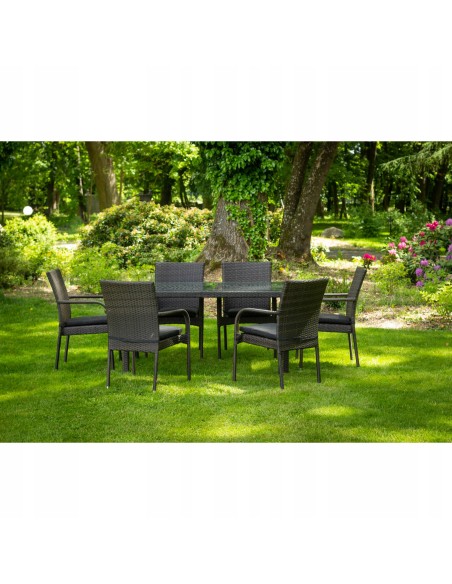 Zestaw mebli ogrodowych PAISO stół +  6 krzeseł + poduszki Meven 5902490742796 13