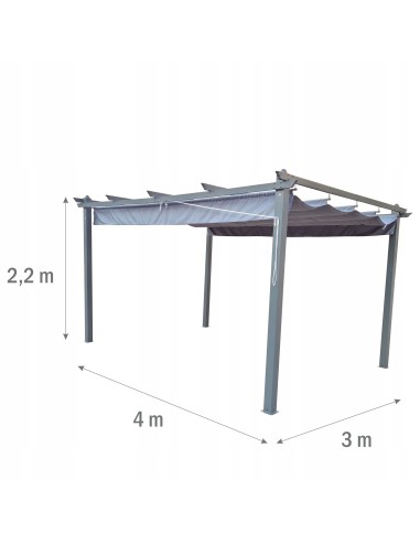 Aluminiowa pergola ogrodowa MEVEN  4×3 ×2,2 m 5902490785144 6