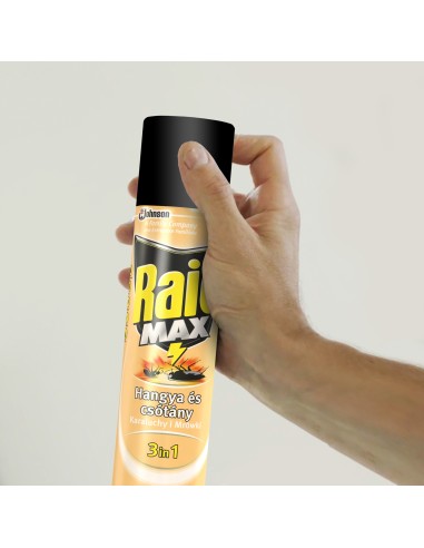 Owadobójczy spray przeciw karaluchom i mrówkom w aerozolu Raid Max 400ml 8711800137866 4