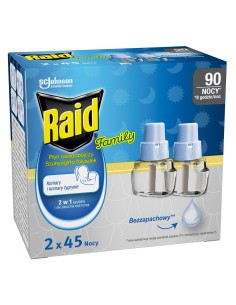 Bezzapachowy płyn owadobójczy do elektrofumigatora Raid Family 2x45 nocy 5000204337938