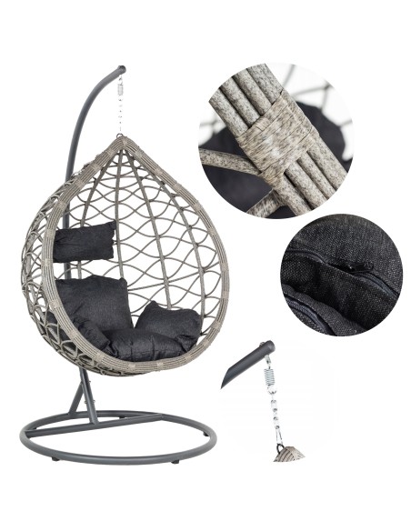 Ogrodowy fotel podwieszany z rattanu Copenhaga Meven 5902490745360