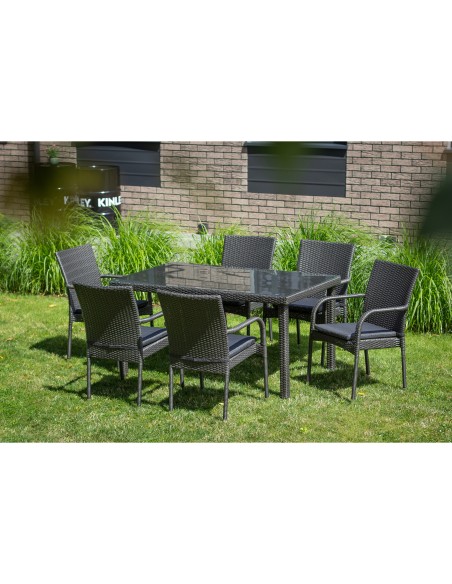 Ogrodowy zestaw mebli rattanowych PAISO Meven stół + 6 krzeseł - Zestawy mebli ogrodowych Ogrodowy zestaw mebli rattanowych PAISO Meven stół + 6 krzeseł 5902490745759 10