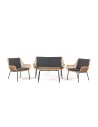 Komplet mebli ogrodowych TILBURG 2x fotel + sofa + stolik kawowy Meven