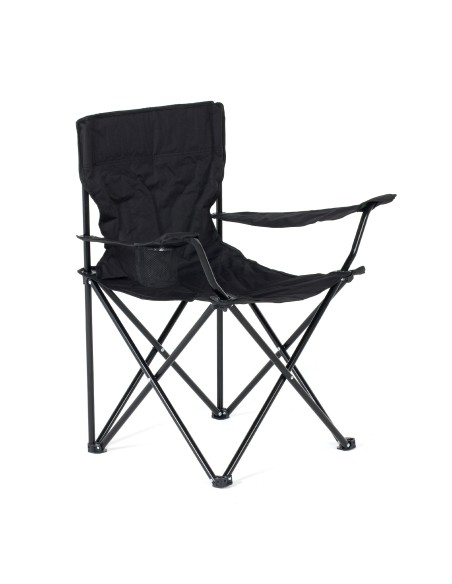 Składane krzesło turystyczne plażowe wędkarskie RICCO Meven, czarne 5905842511736