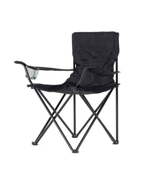 Składane krzesło turystyczne plażowe wędkarskie RICCO Meven, czarne 5905842511736 5
