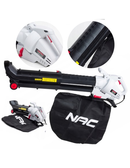 Lekki odkurzacz ogrodowy dmuchawa do liści z regulacją rury NAC VBE300-AS-G, 3000 W 5902067855959