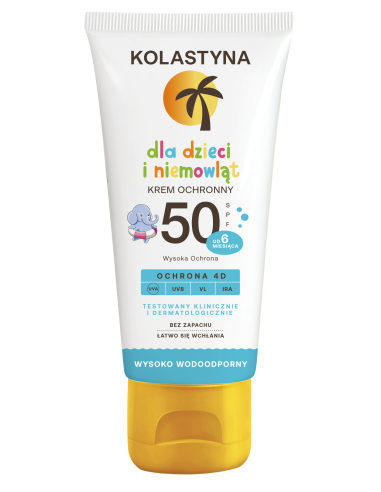 Wysoko wodoodporny krem dla dzieci i niemowląt Kolastyna SPF 50 75 ml - Mleczka i kremy z filtrem